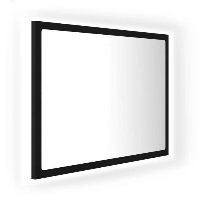 Miroir à LED de salle de bain Noir - AYNEFY - 60x85x37 cm - Contemporain - Design