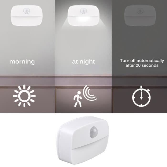 Veilleuse LED Intelligente à Capteur De Mouvement - Recharge USB - Ggbingo Blanc