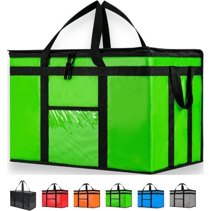 Sac Thermique Professionnel Sac à Dos Livraison Pizza 50L - Isotherme Imperméable - Tissu Oxford - Doublure Aluminium Sac Dos Alimentaire Professionnel