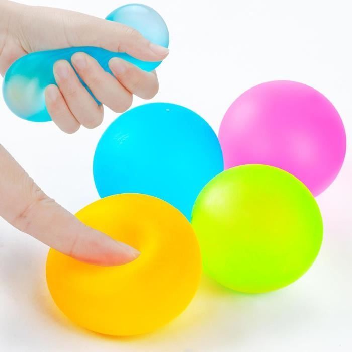 Lot De 4 Balles Anti-stress à Malaxer - Jouets Sensoriels Pour Enfants Et Adultes - Cubes Et Boules Déstressantes