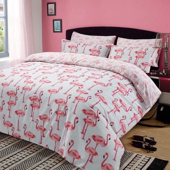 Housse De Couette Enfant Reversible - 90x190 Cm + 1 Taie - Microfibre Douce, Motif Raton Laveur & Roses - 3