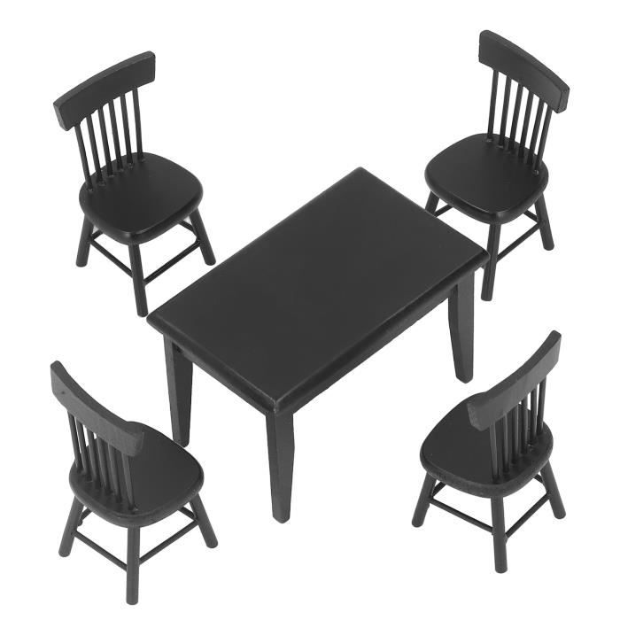 Zerodis chaise de maison de poupée 1:12 Table à manger blanche en bois