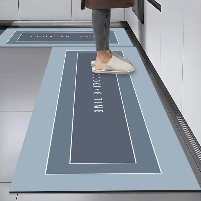 Tapis De Sol Cuisine En Forme L Absorbant - 120x80x45 Cm, Antidérapant, Séchage Rapide, Lavable (Style 2)