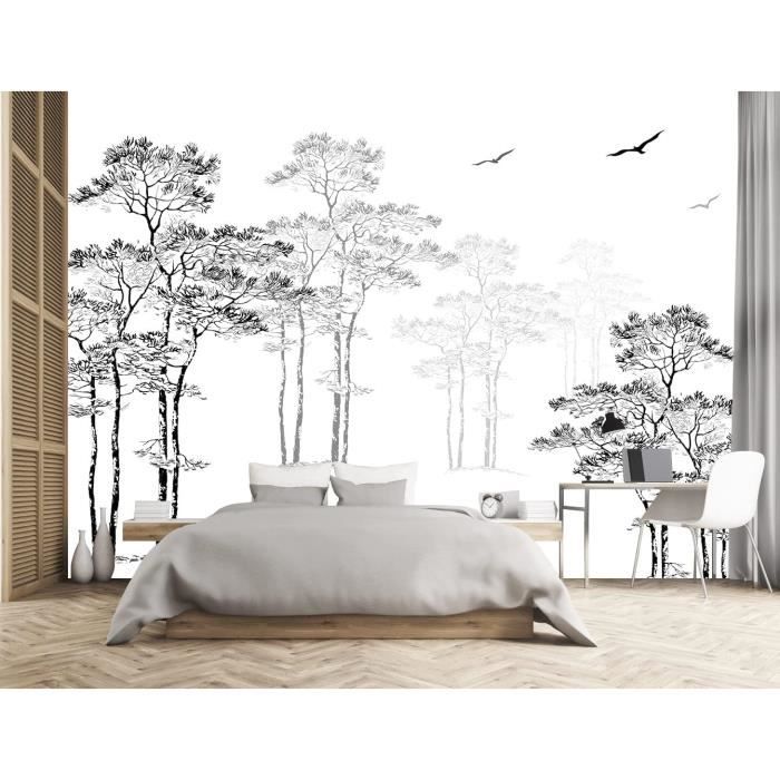 Hocadon Tenture Murale Arbre De Vie Tapisserie Murale Tissu Arbre De Vie Nature Decoration Chambre Tenture Murale Pour Salon Chambre Dortoir, Noir Et Crème(59 X 51 Pouces
