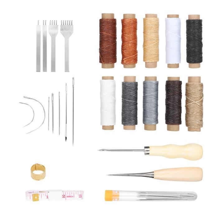 55PCS Outils de Maroquinerie Kit Couture Cuir Bricolage d'Artisanat pour  piquer, marquer, Travailler, Coudre, Imprimer - Cdiscount Beaux-Arts et  Loisirs créatifs