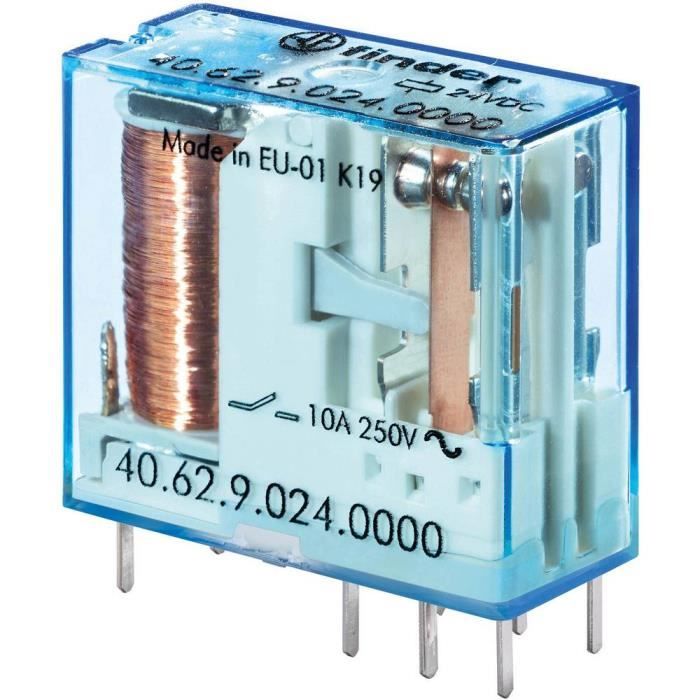 Relais pour circuits imprimés Finder 40.62.9.012.0000 12 V/DC 10 A 2 inverseurs (RT) 1 pc(s)