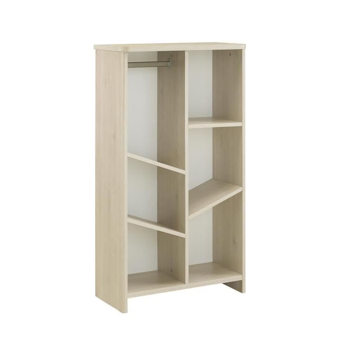 bibliothèque sacha pin blanchi - galipette - meuble de rangement - 4 étagères - bois clair