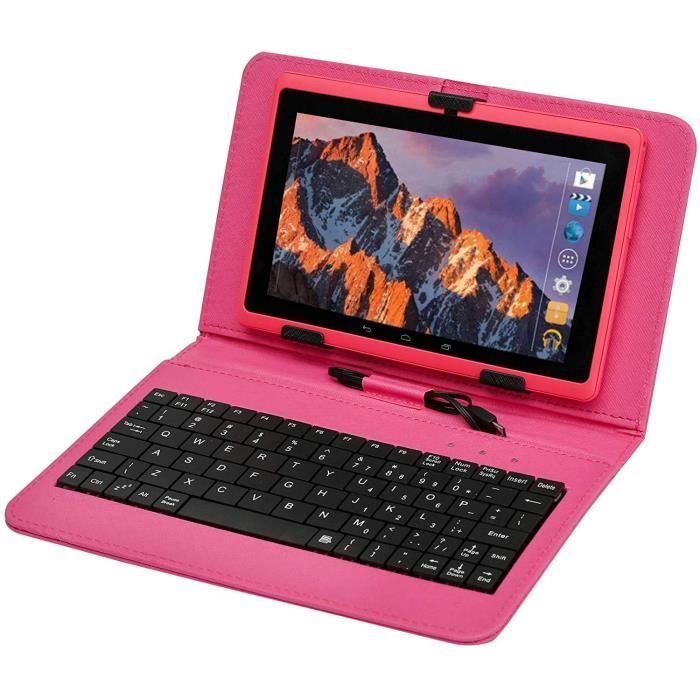 tablette tactile ecran 7 pouces tablet pc avec clavierazerty android quad core ordinateur portable 8go rom double cameras wifi