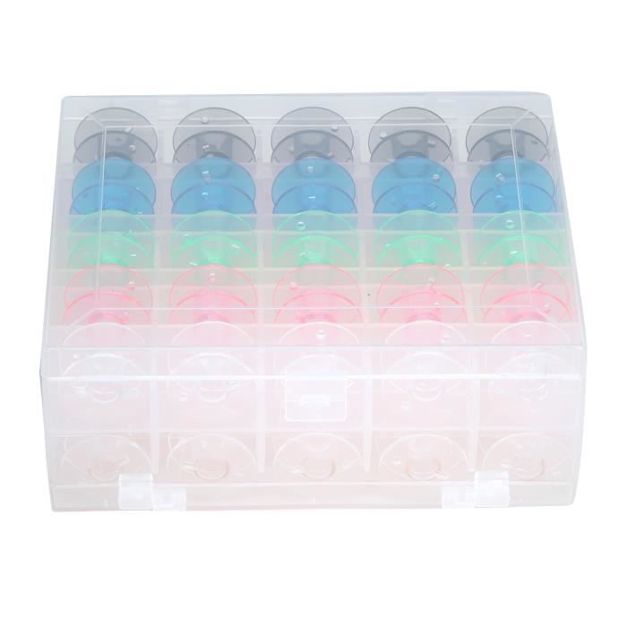 HURRISE Enrouleur de canette 25pcs bobines de machine à coudre en plastique transparent bobines