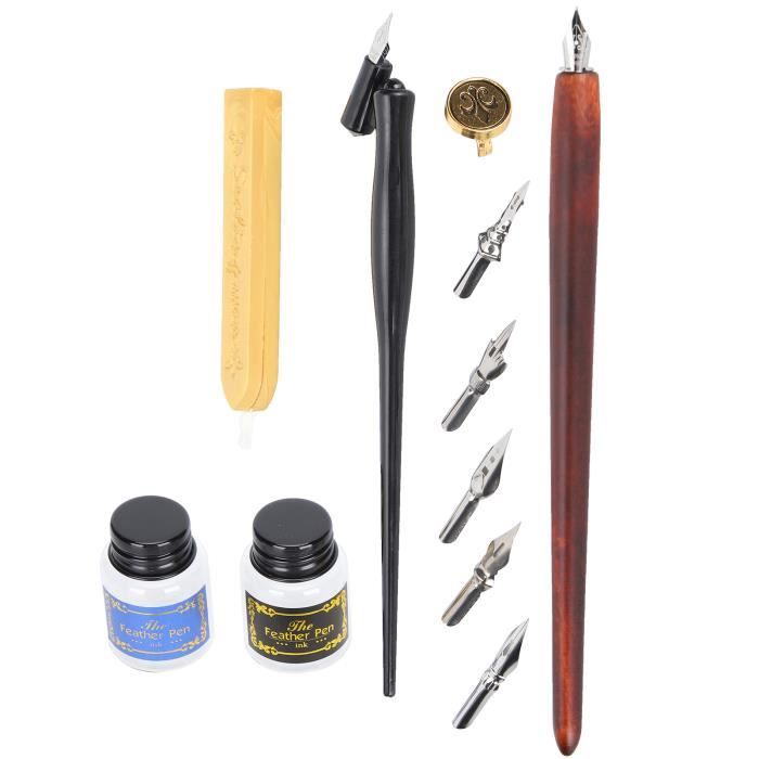 Kit Calligraphie Débutant XUBX - Stylo Plume, Encre Et Pointes Pour Art De L'Écriture (Coffret Cadeau Rouge)