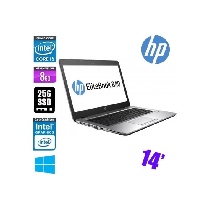 HP ELITEBOOK 840 G3 CORE I5 62 14 Argent Noir - Hewlett packard