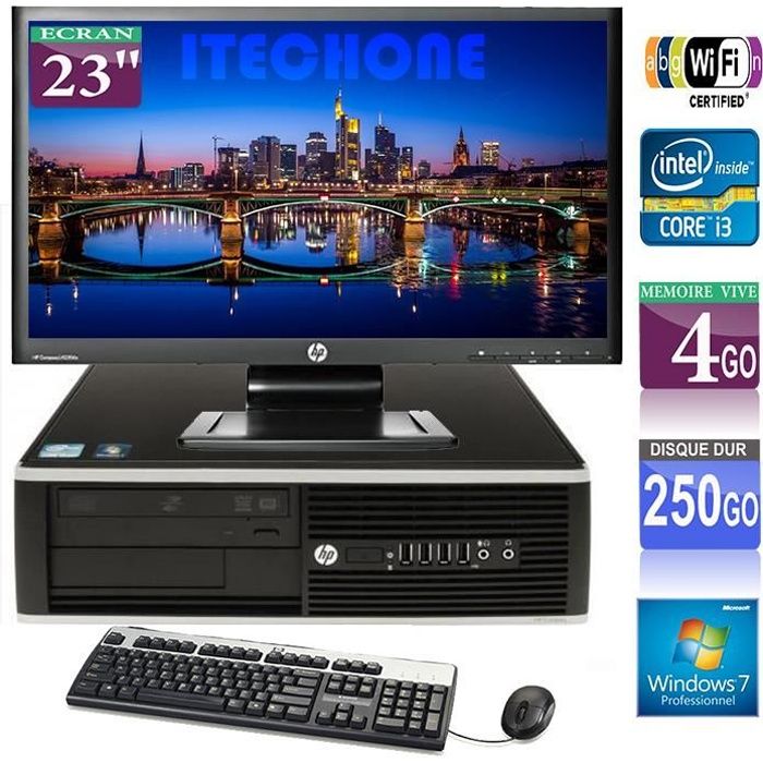 Pc De Bureau Hp 6200 Pro Core I3 3 1 Ghz Ram 4 Go Hdd 250 Go Wifi Ecran Hp La2306x 23 Prix Pas Cher Cdiscount