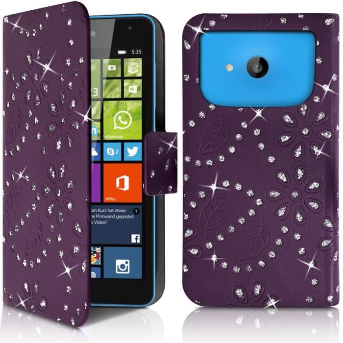 Étui Portefeuille Zanae Lumia 435 Fushia