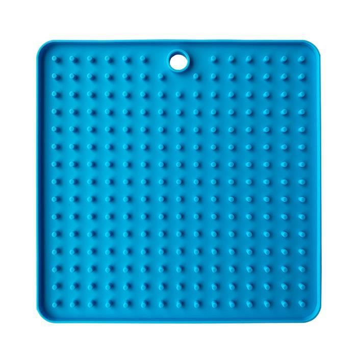 Dog Lick Tapis Slow Grader Buard Buster Buster Butter Dog Dog Traitement Silicone Tapis De Silicone Mat R Slow Fearner p bleu