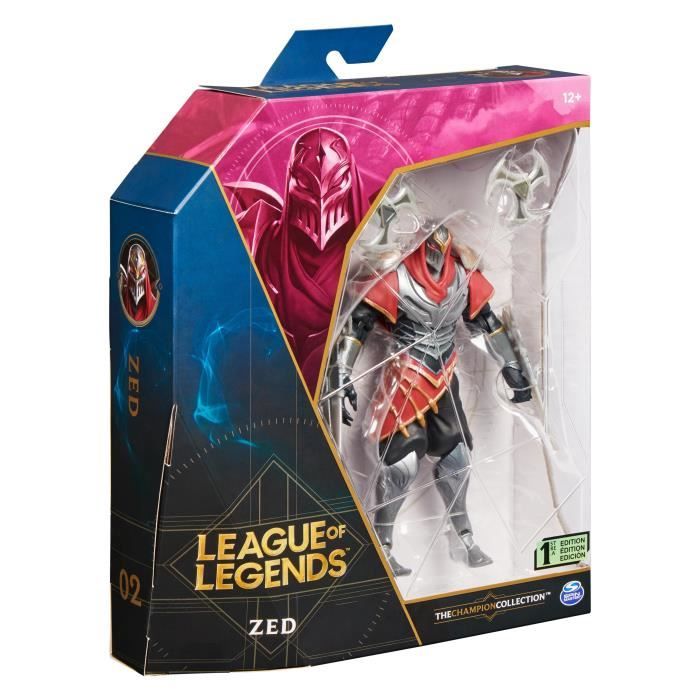 LEAGUE OF LEGENDS - FIGURINE PREMIUM 18 CM ZED Maître des ombres - 6062261 - Avec 19 points darticulation et Accessoires