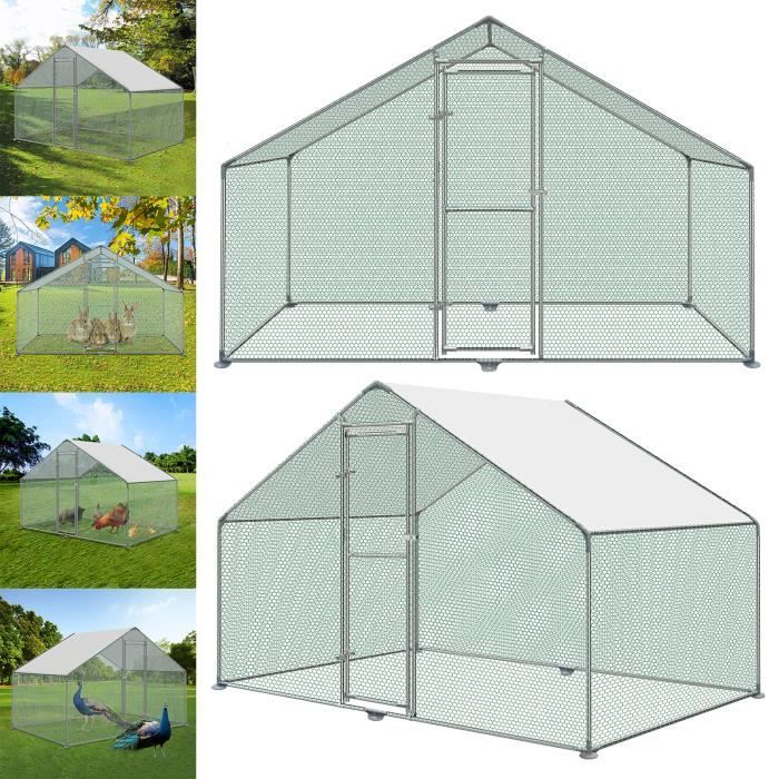 Comparer les prix de Enclos poulailler grillagé - LILIIN - 3x2x2 M - Vert - Pour 20 poules
