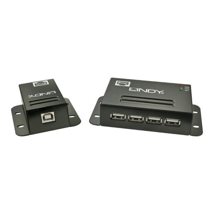 LINDY Kit extender USB 2.0 Cat.5 50m - Power over RJ45 - 4 ports