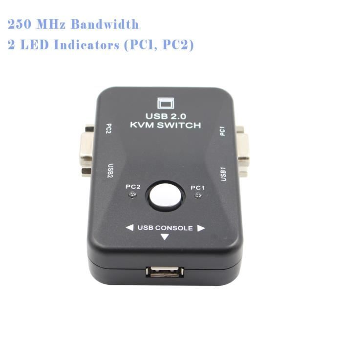 Multifunction Tool Kvm Switch Box Adaptateur Usb 2.0 2 Ports Contrôle