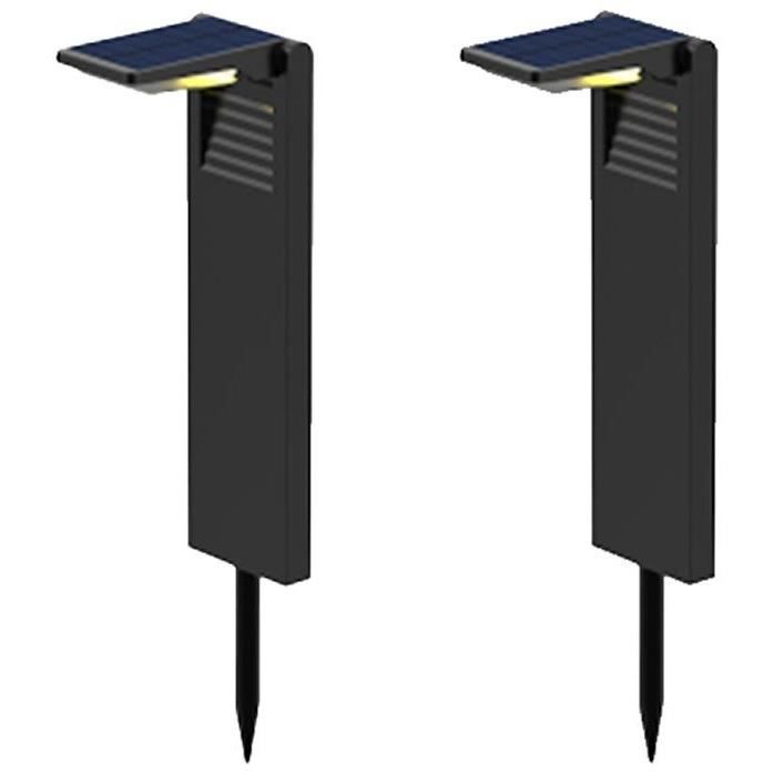 Lot de 2 balises solaires à planter - LUMISKY - OSTRY - H41 cm - LED blanc froid