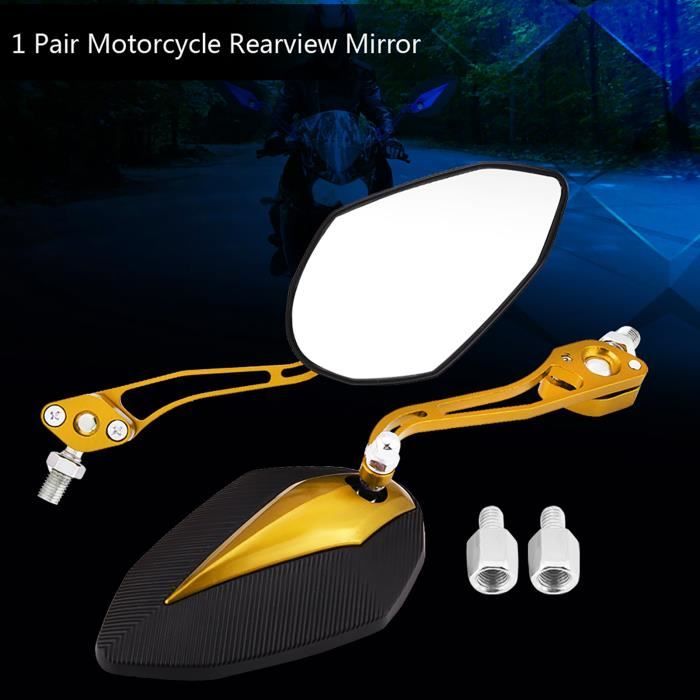 Rétroviseurs Ronds Universels Pour Guidon De Moto - AS PARTS - Noir (paire)