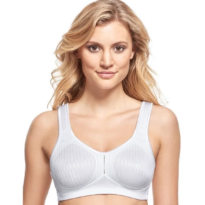 Soutien-Gorge Sans Armatures Susa Cremona Blanc Imprimé Rayé  Larges Bretelles Rembourrées