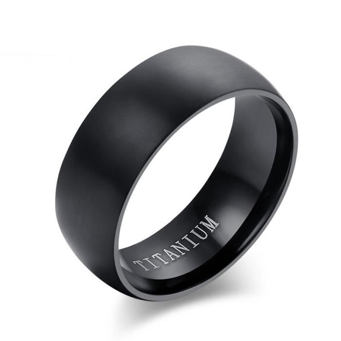 Bague Homme Acier Au Titane Noir Noir Achat Vente Bague