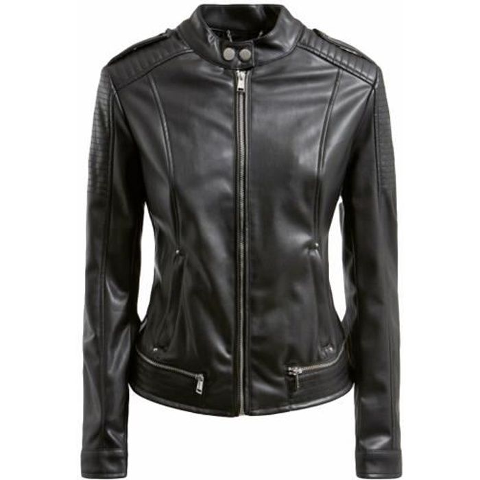 Veste - Guess - Femme - Dark style - Noir - Simili Cuir