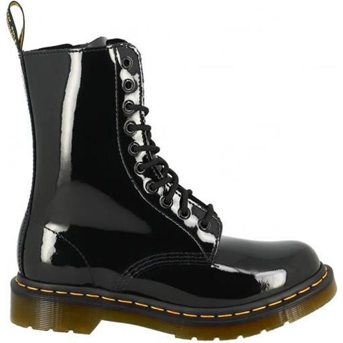 Bottes Dr Martens 1490 Noir Femme Haute 10 illets Semelle