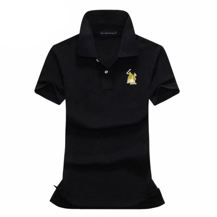 POLO Mode 2019 Nouvelles femmes marque grand cheval manches courtes polos chemises decontracte femmes coton polos Type Black Blanc Cdiscount Pret a Porter