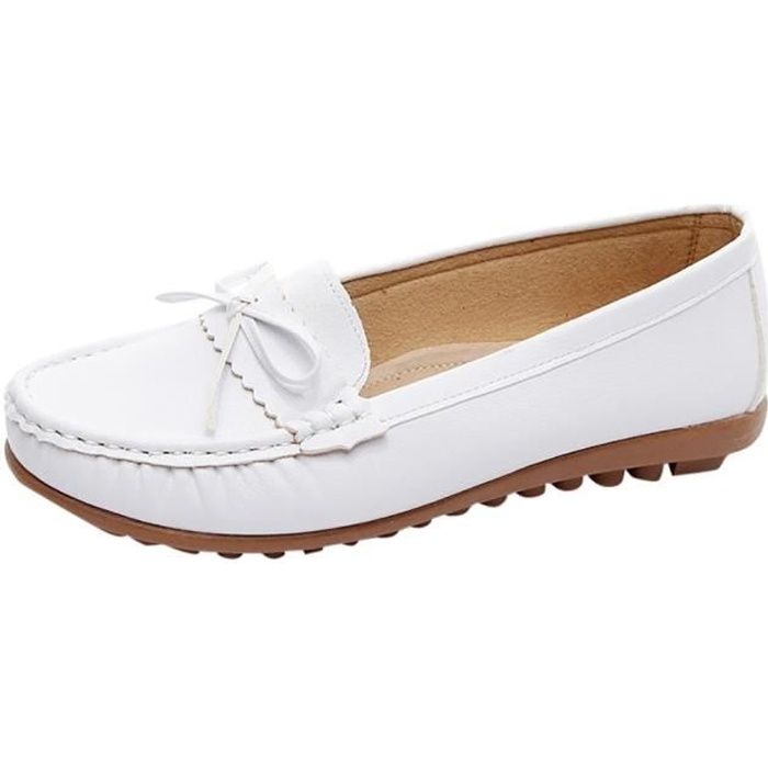 Mocassins Femmes En Cuir Respirant - Talon Plat 3 Cm - Semelle Antidérapante - Confort Orthopédique - Pour Toute Occasion