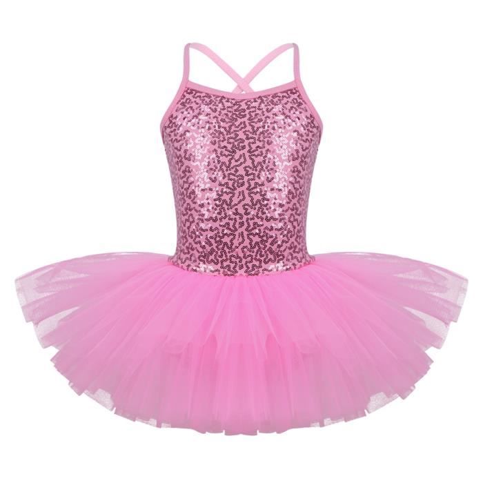 Iixpin Enfant Fille Tutu Danse Classique Robe Ballet Paillette Justaucorps Leotard Gymnastique 2 12 Ans Rose Cdiscount Sport