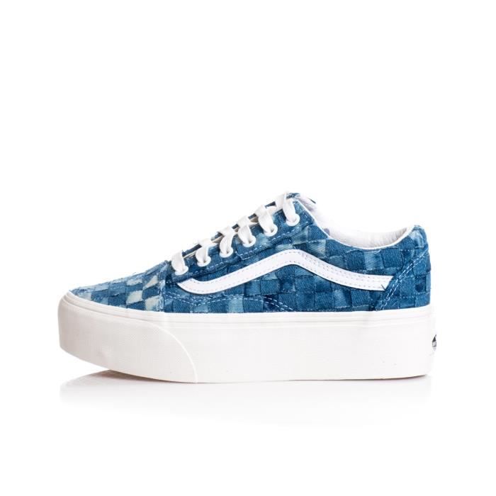 Sneakers Femme VANS Ua Old Sko Bleu Textile Lacets Bleu