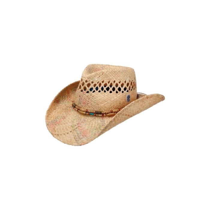 chapeau cowboy western raphia paille naturelle - stetson