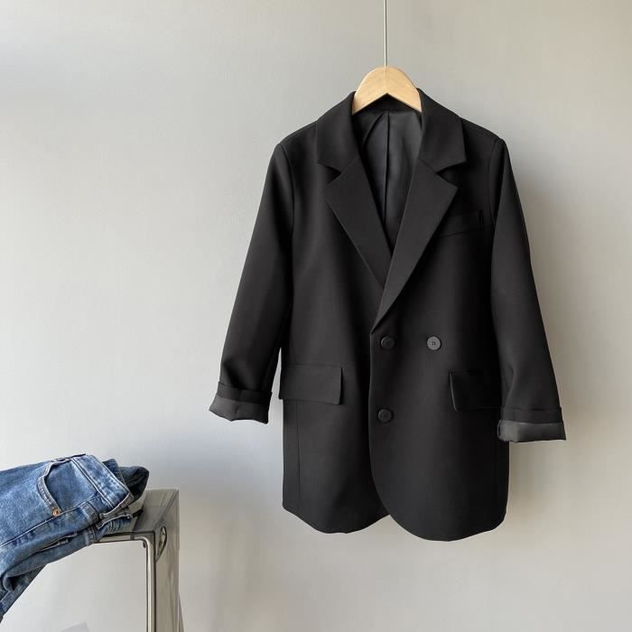 Blazer noir online double boutonnage femme