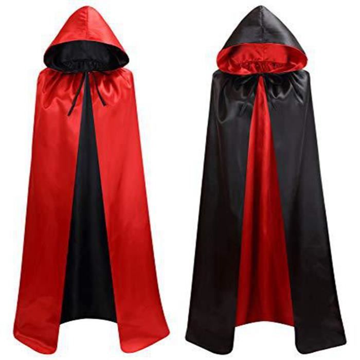 Déguisement Vampire Bluelves Cape Vampire Halloween, Costume Vampire Réversible Noir Rouge Avec Déguisement Vampire Bluelves Cape Vampire Halloween, Costume Vampire Réversible Noir Rouge Avec