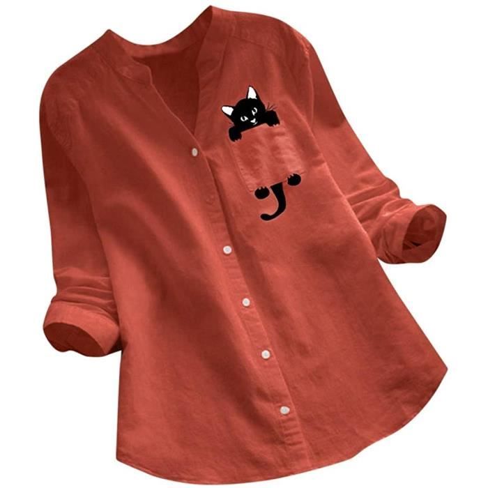 Chemisier femme on sale motif chat