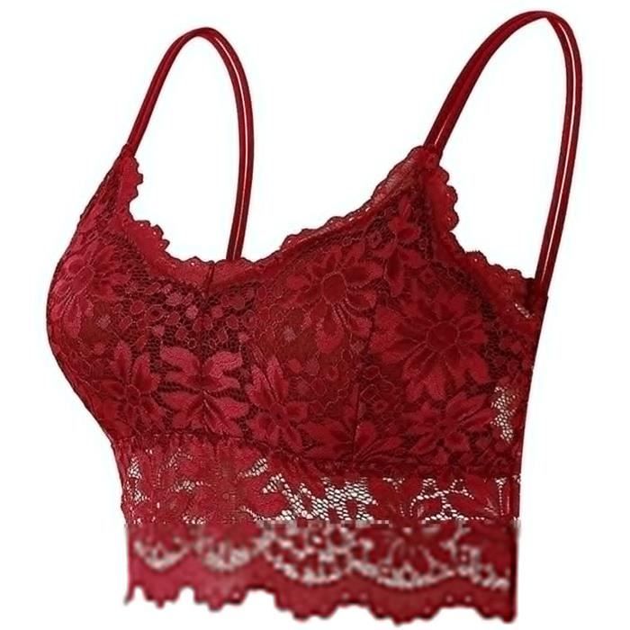 Soutien-Gorge De Sport Femme - Brassière Fitness Grande Taille Push-Up Dentelle Confort Yoga Course