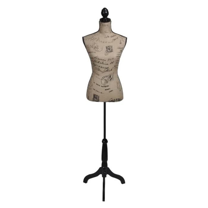 Buste De Couture Mannequin De Femme Marron Et Noir Jute Achat