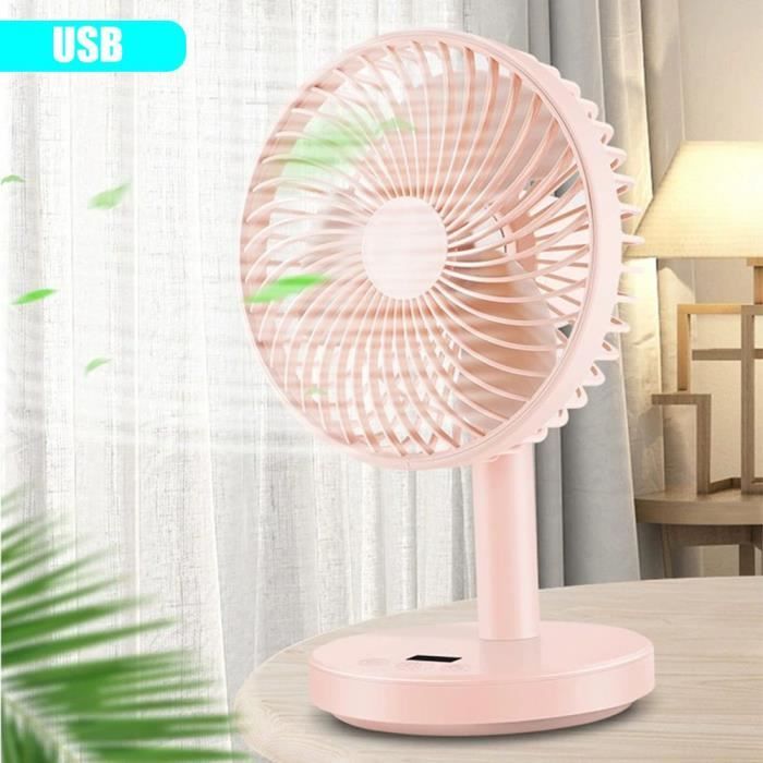 Ventilateur de Table - BOOLING - Rose - 4 Vitesses - Batterie Rechargeable - Booling