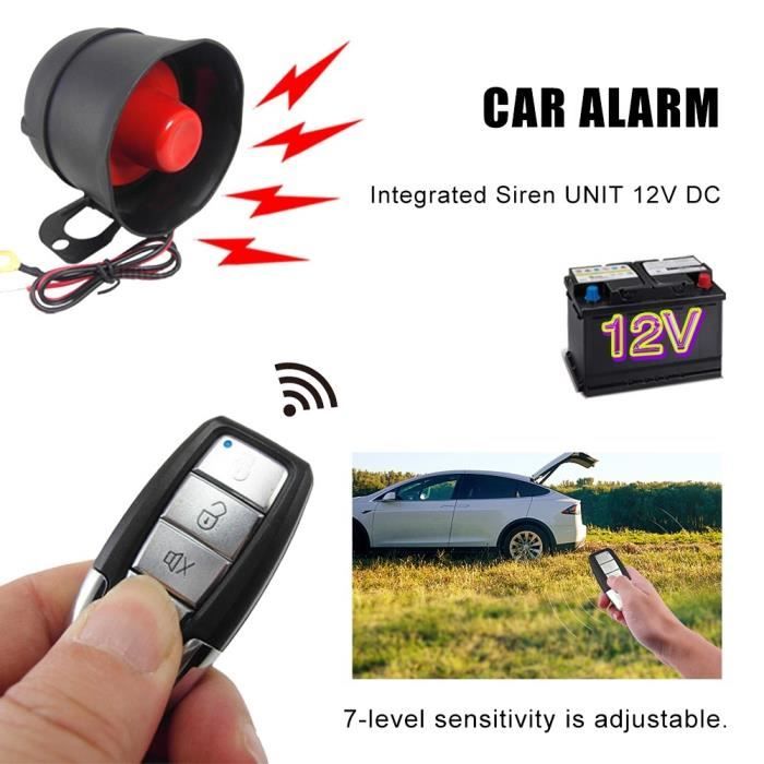 Système de sécurité automobile-avec 2 Télécommandes-Système d'auto alarme-Alarme De Vibration De Voiture Allumage-antivol
