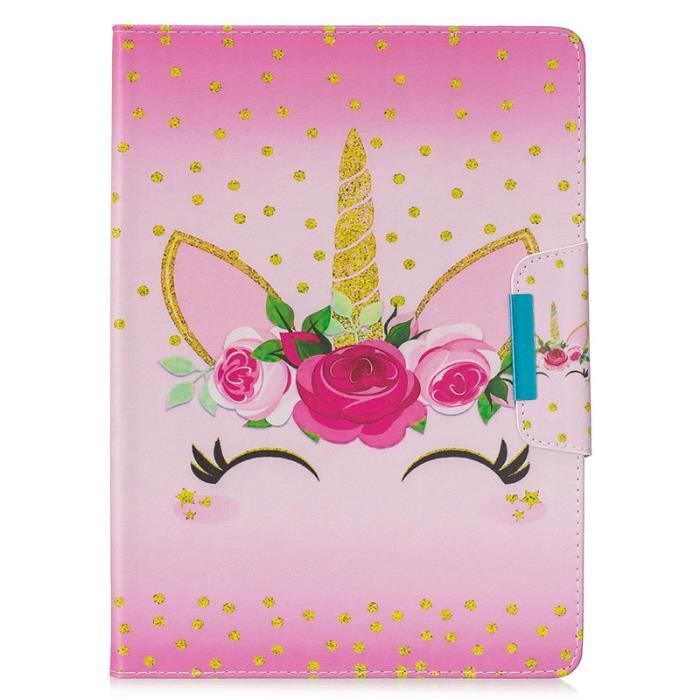 Pour Samsung Galaxy Tab 4 10.1 SM T530 Tablette Housse etui Flip Pochette de Case Rose Licorne Cdiscount Informatique