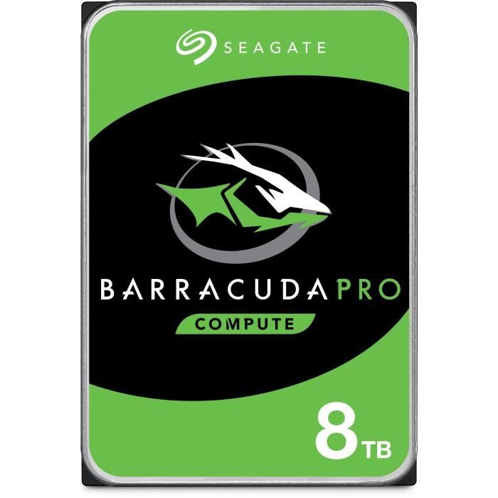 Seagate Barracuda Pro ST8000DM0004 Disque dur 8 To interne 3.5 SATA 6Gb/ 7200 toursmin mémoire tampon : 256 Mo avec Seagate Rescue Data Recovery