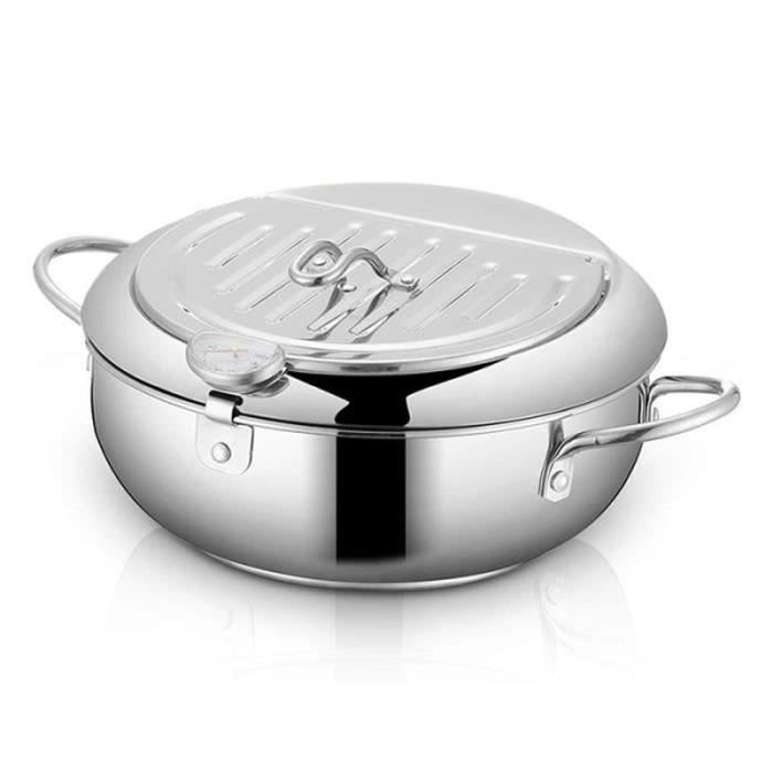 FRITEUSE ELECTRIQUE Friteuse Tempura Poêle à Frire en Acier Inoxydable