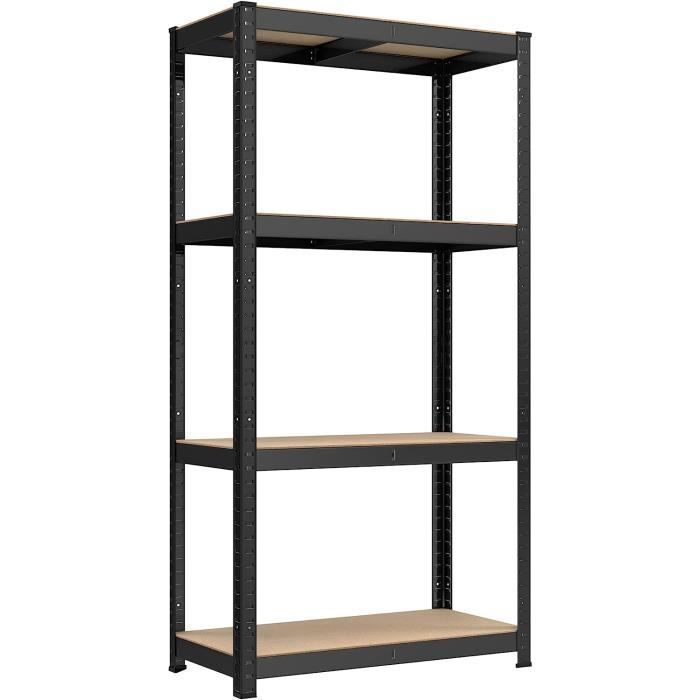 SONGMICS - Étagère de Rangement à 4 Niveaux - 40 x 80 x 160 cm Style Industriel - Noir
