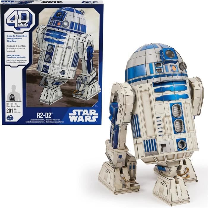 star wars - r2-d2 star wars - maquette 4d à construire - 28 cm