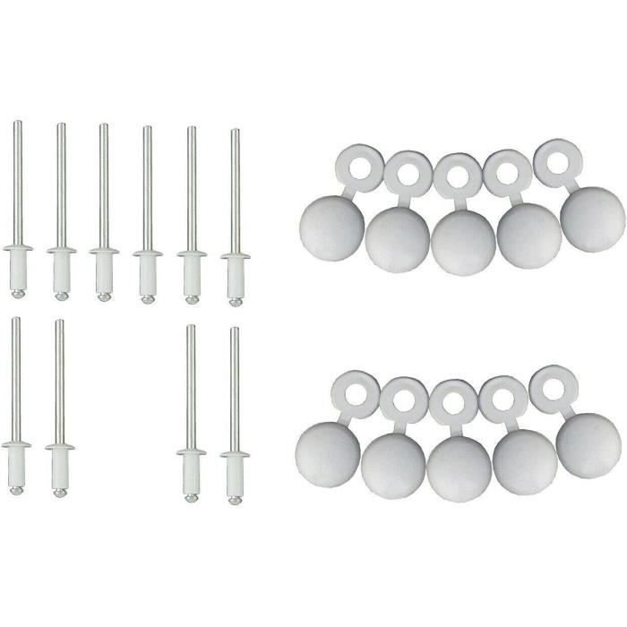 Lot De 20 Rivets Décoratifs Perle Blanc Nacré - Diamètre 6 Mm - Pour Loisirs Créatifs - Neuf