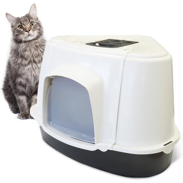 PETGARD Orlando Corner Bac à litière d’angle XXL pour chat avec filtre 70 x 57 x 48 cm226