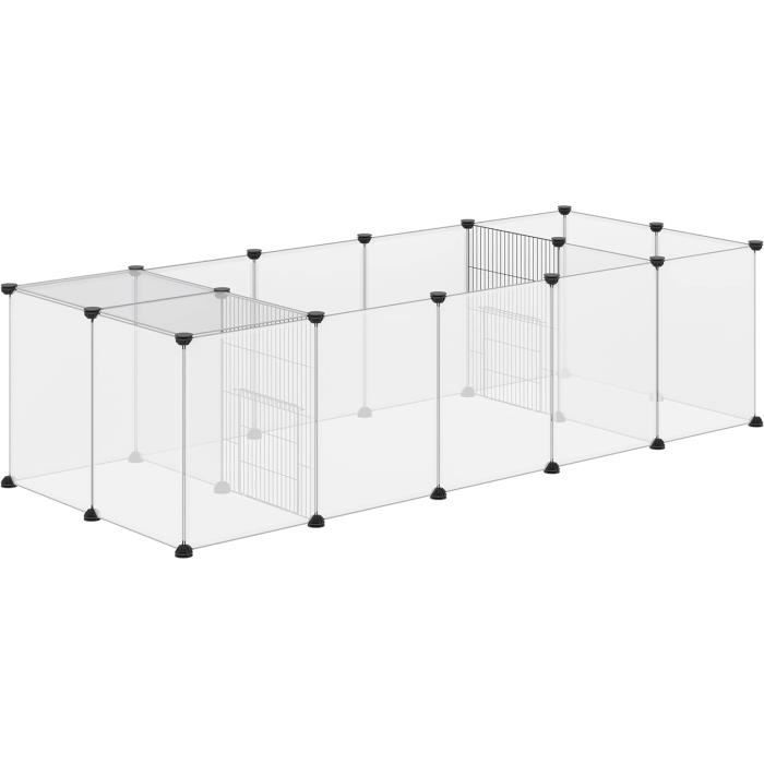 Meilleurs prix pour PawHut Enclos Parc modulable pour Petits Animaux 20 Panneaux pour Lapin, Hamster, Chiot, Cochon 175 x 70 x 45 cm Blanc19