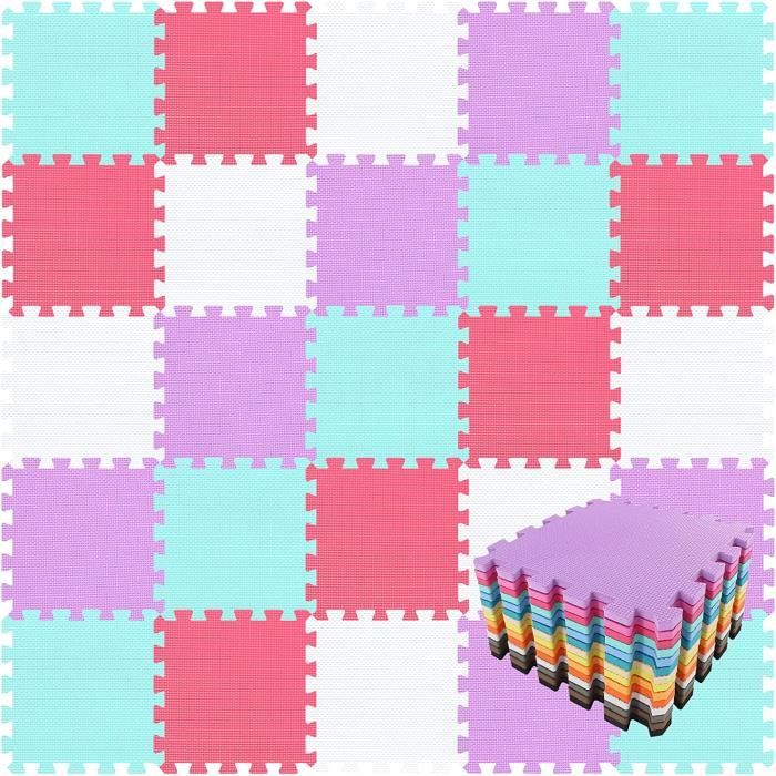 Relaxdays Tapis Puzzle Pour Enfants, 25 Pièces, Avec Bordure, Motifs Animaux, Sans Polluants Tapis De Jeu Multicolore 85201428