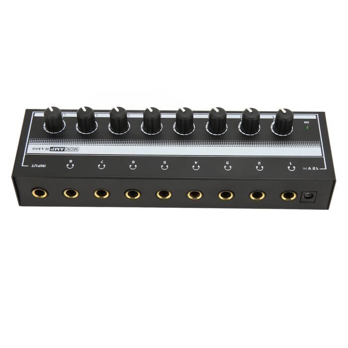 Amplificateur Pour Casque Juspins HA400 - 4 Sorties Casque Indépendantes, Entrée Stéréo, Alimentation 12V - Pour Home Studio